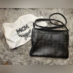 MCM Black Crossbody Bag In Visetos Original